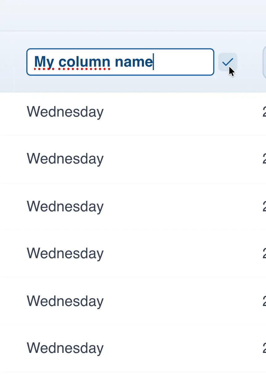 Renaming a column